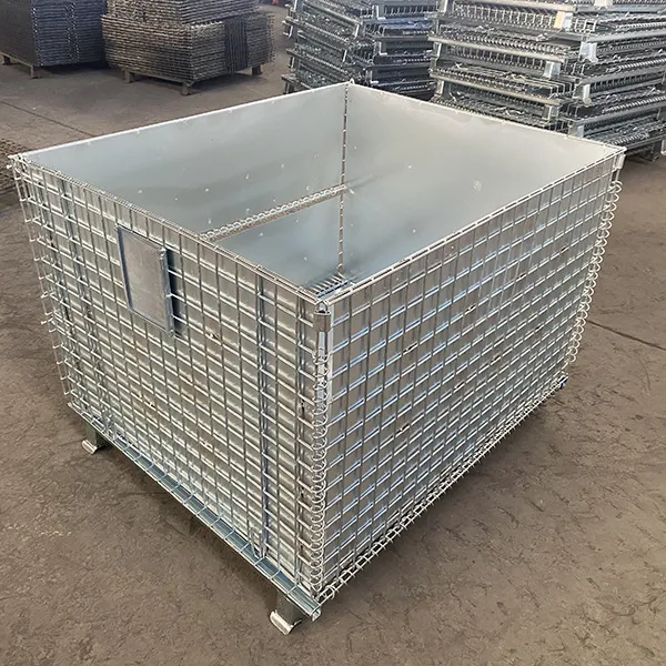 sdfdrack china manufacturer supplier wholesale heavy duty stackable metal steel galvanized wire mesh container for warehouse storage
