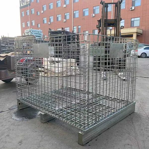 sdfdrack factory direct heavy duty foldable metal steel galvanized wire mesh container for warehouse storage